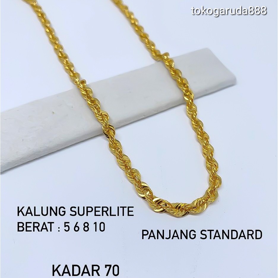 Dewasa &amp; anak Rantai kalung anak dan dewasa emas asli kadar 700 70% tambang 1 2 3 4 5 6 7 8 gr lilit korea superlite