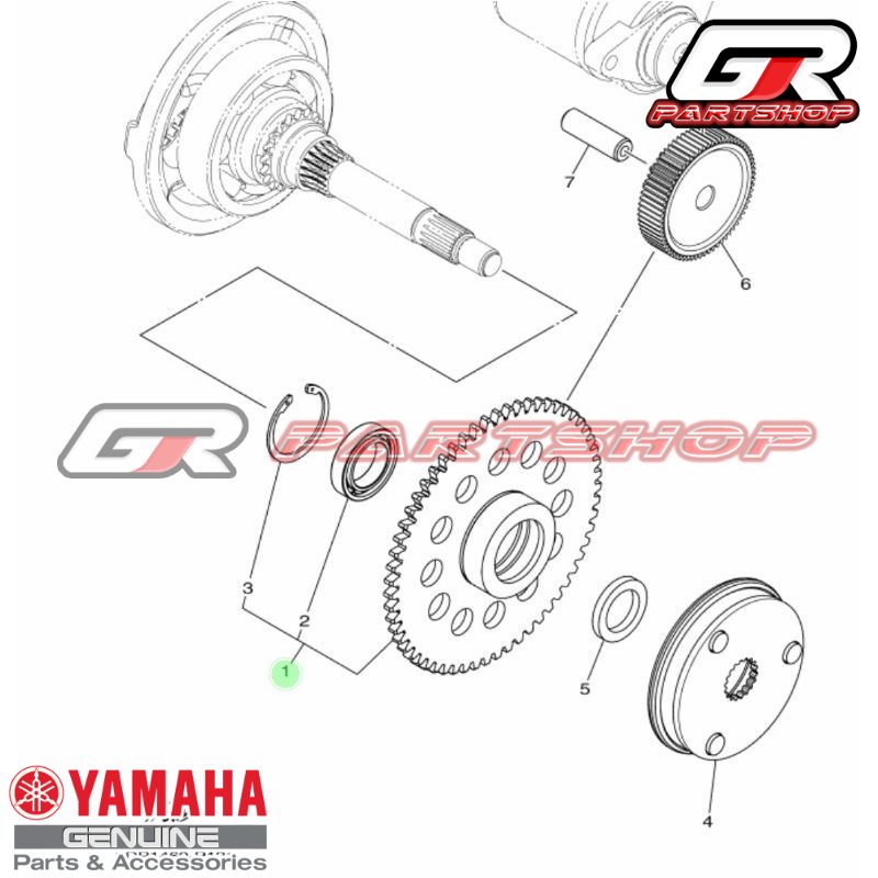 GIGI STARTER BESAR ASSY NMAX 2DP ORIGINAL YAMAHA GIR GEAR ORI YGP