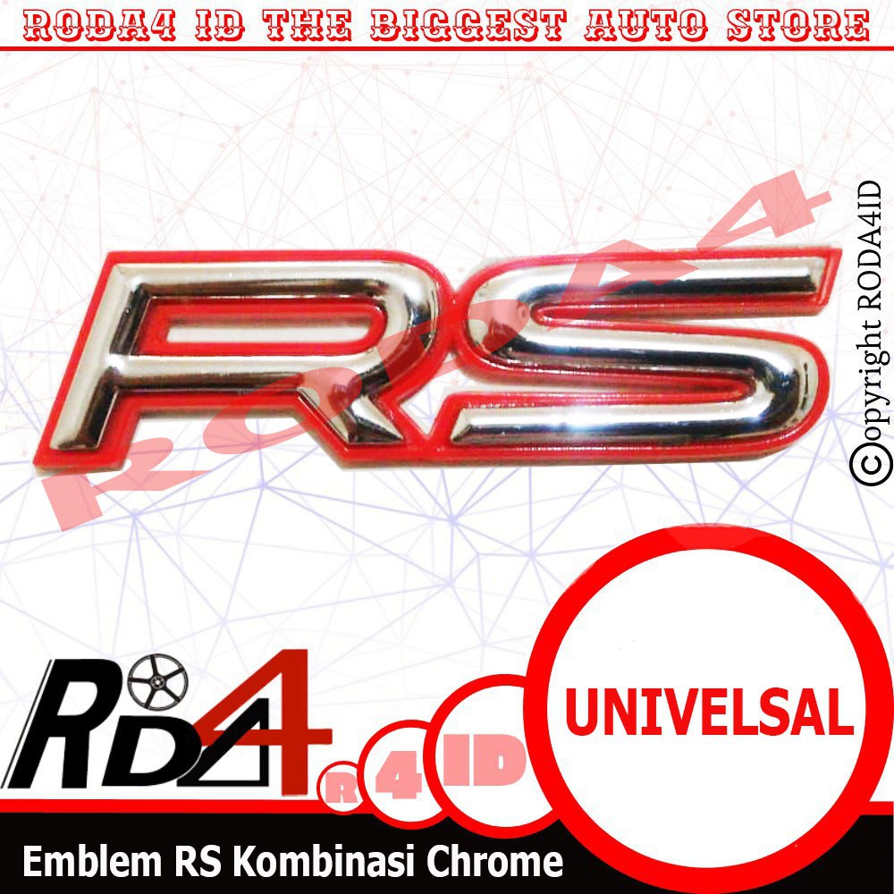 Emblem Logo RS Kombinasi Chrome