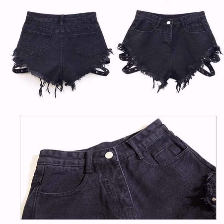 Celana jeans high waist wanita sobek jeans kulot dewasa size xxl pants korean style cewek seksi hot OOTD