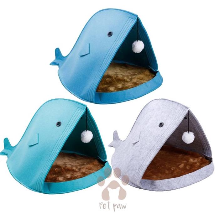 Tempat Tidur Rumah Kasur Kucing Lipat | Cat House Bed Shark or Whale