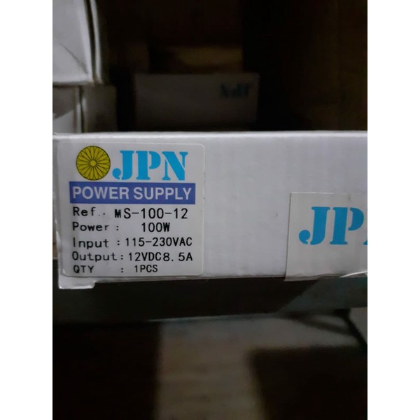 power supply dc 12vol 8,5amper merek JPN input ac 115-230vol adaptor dc