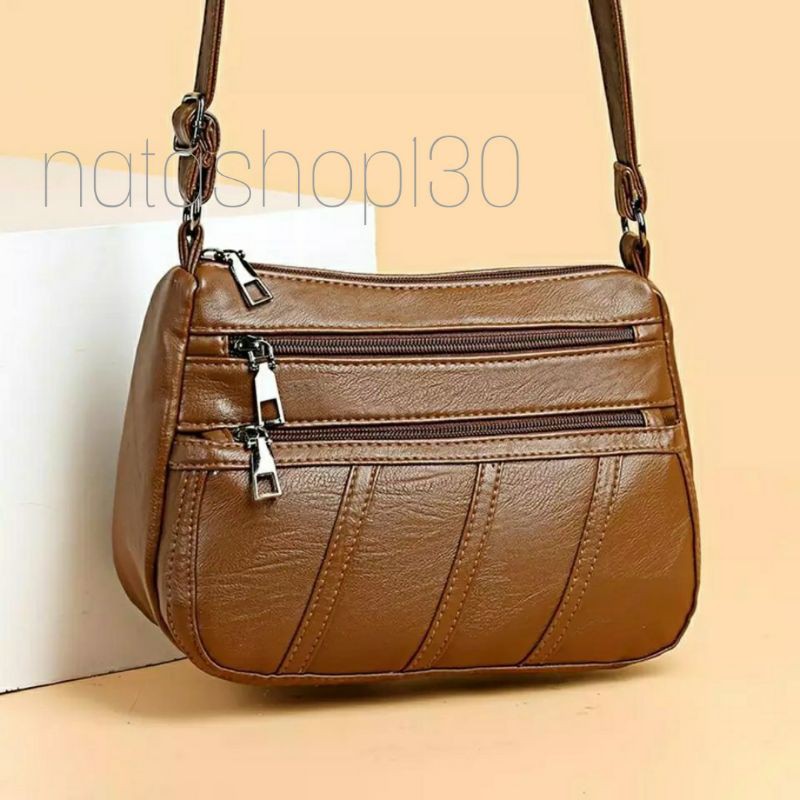 Hot Sale Fashion Tas Selempang Kulit Wanita Simple Multi-pocket