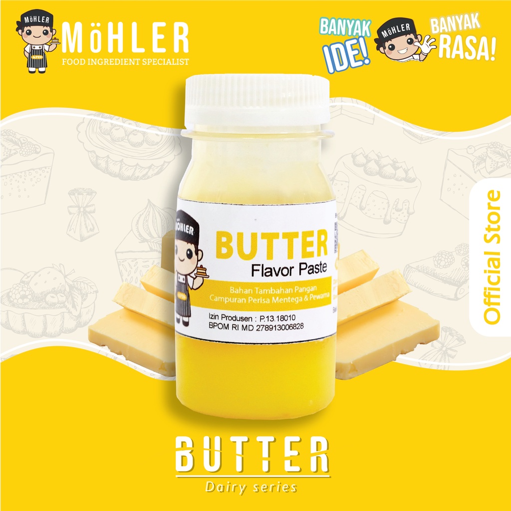 MOHLER Pasta perisa pewarna MENTEGA / BUTTER (KLIK KOMBO HEMAT UNTUK BELI 1 GRATIS 1)