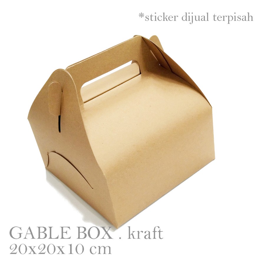 

( 10 Pcs ) Gable Box Dus Jinjing Kotak Kue Packaging Hampers Parsel Kardus Tenteng Ukuran 20x20x10cm