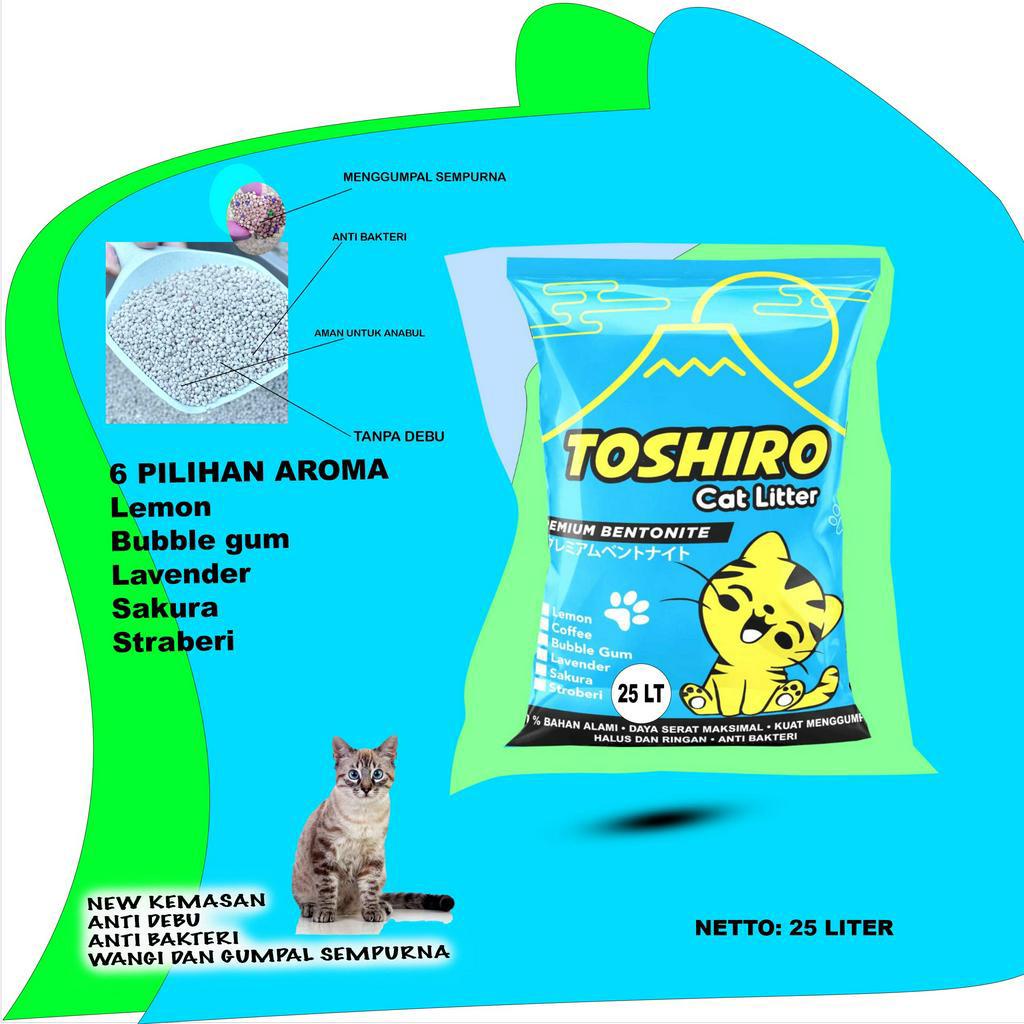 25 LITER-PASIR KUCING GUMPAL WANGI-TOSHIRO-CAT LITTER-LAGI PROMO-PASIR MURAH