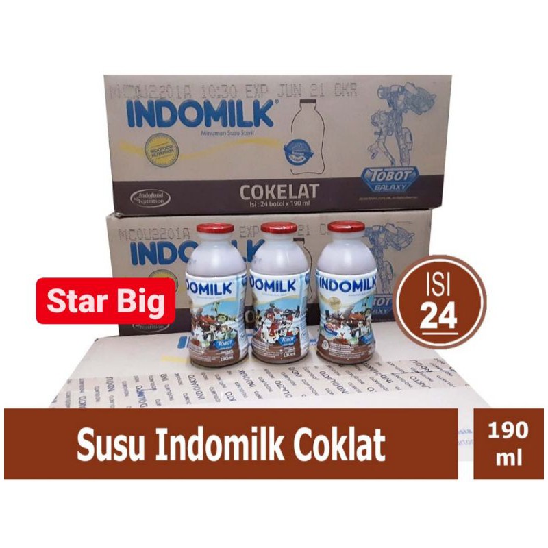 

Indomilk Susu Botol Cair Cokelat Chocolate 190 ml 1 Karton Isi 24 Botol