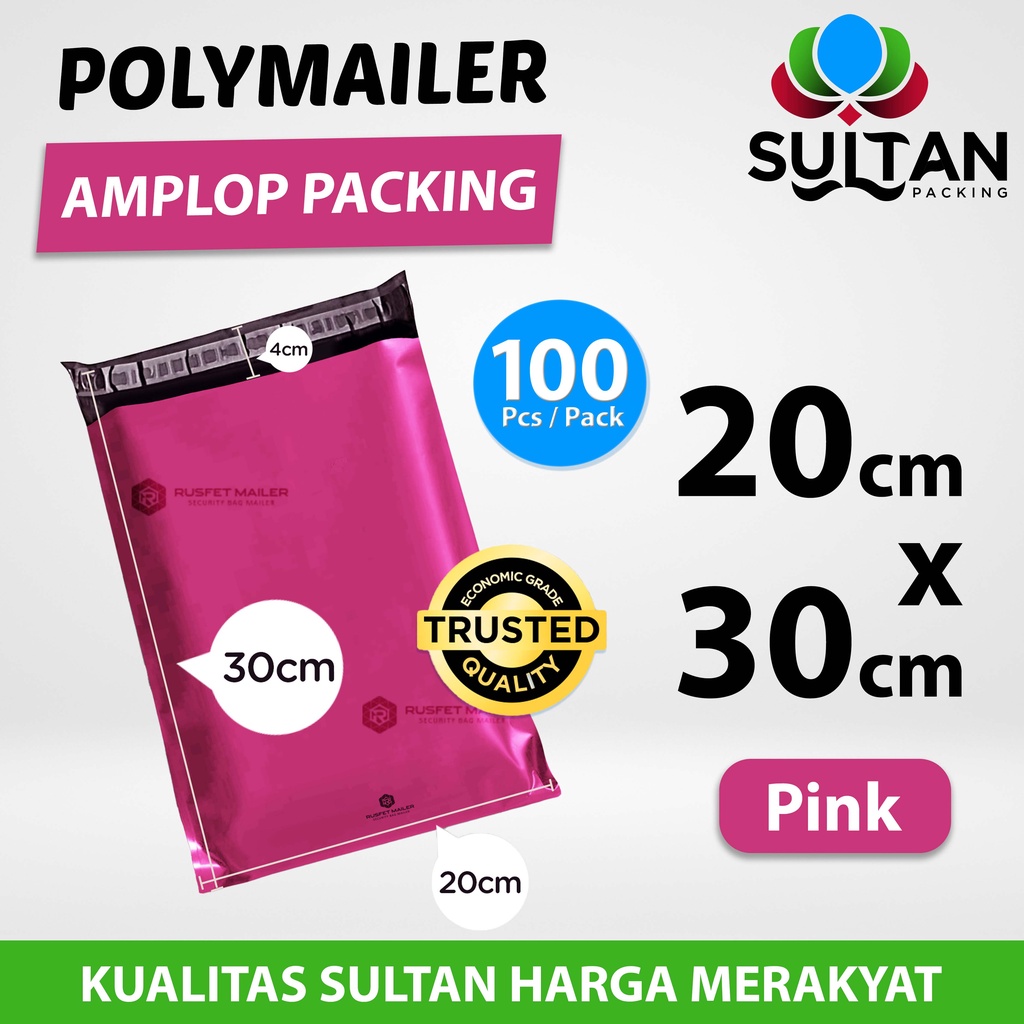 

Polymailer Pack Pink 20cm x 30cm Termurah Amplop Plastik Packing Olshop Ekonomis