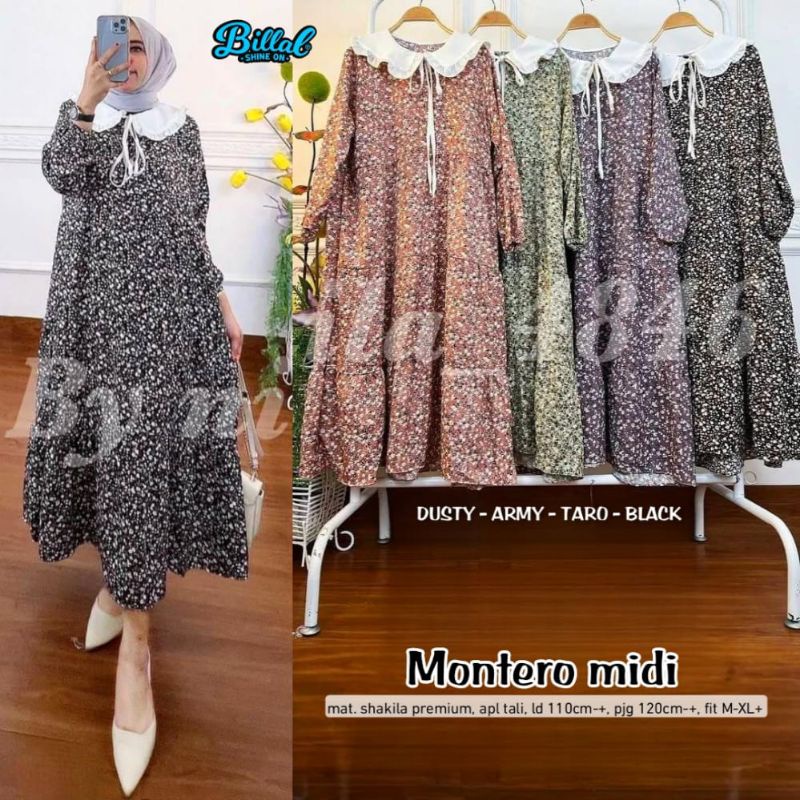 10.6 Montero midi/tunik midi matt shakila motif bunga by bilal