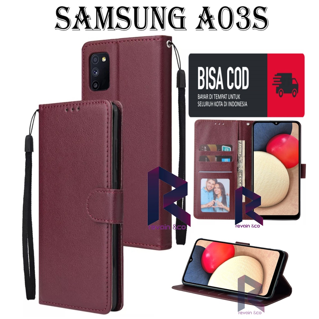 NEW SAMSUNG A03S CASE FLIP WALLET LEATHER KULIT PREMIUM SARUNG BUKA TUTUP FLIP CASE SAMSUNG A03S