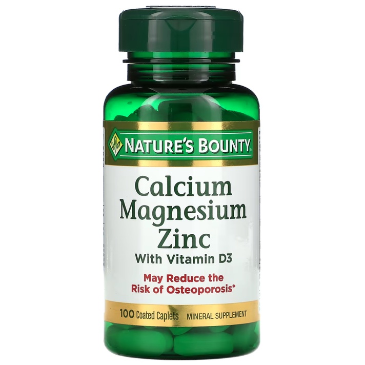 Promo Nature Bounty calsium Magnesium zinc Vit D3 100 coated caplet ORI USA Natures Bounty Kalsium Magnesium