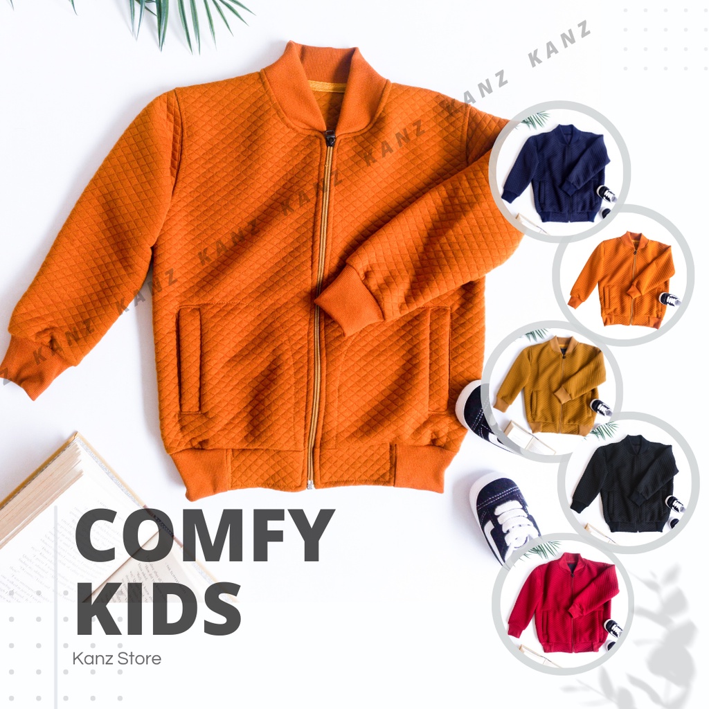 Comfy Jacket Anak | Jaket Bayi / Anak Usia 3 bulan - 8 tahun | Basic Polos Knitt pakaian anak unisex