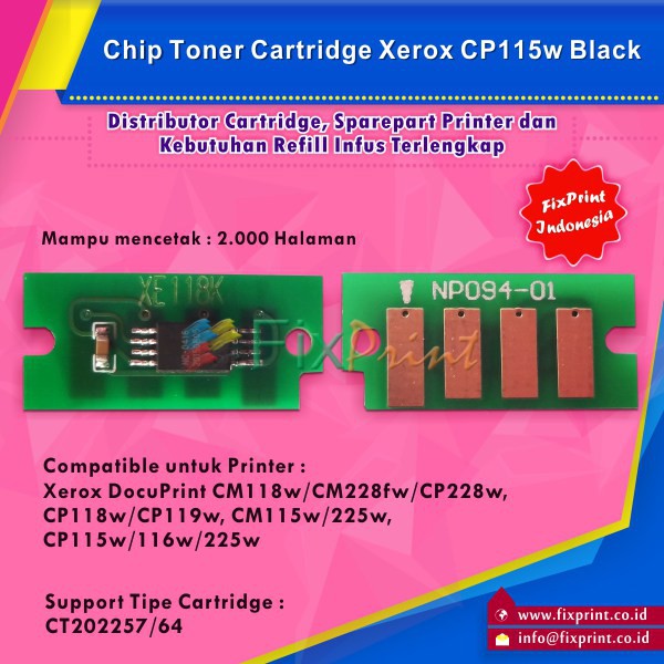 Chip Cartridge Xerox CP115W CP116W CP225W CM115W CM225W CM118w CM228fw CP228w CP118w CP119w Black