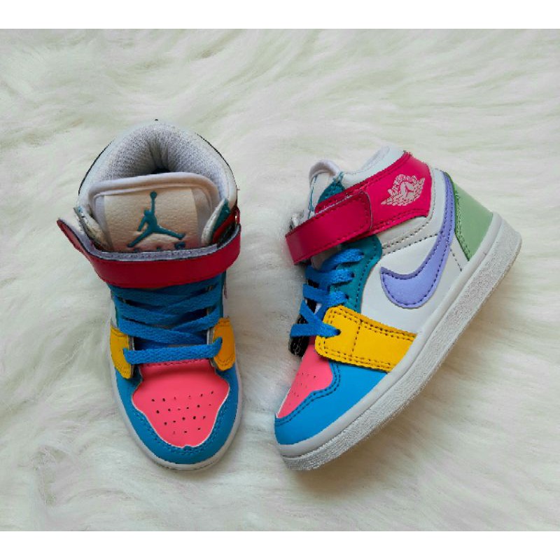 SEPATU ANAK NIKE JORDAN MULTICOLOR PREMIUM HIGH QUALITY SEPATU ANAK CEWEK RAINBOW