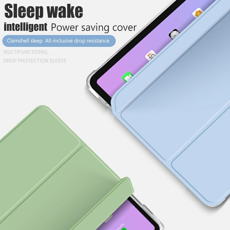 Case Ipad Soft Foldable Smart Autolock  Clear Transparent Silicone Case With Pen Holder For  Ipad 10.2&quot; Gen 7 8 9 Air 4 5 Pro 2020 2021