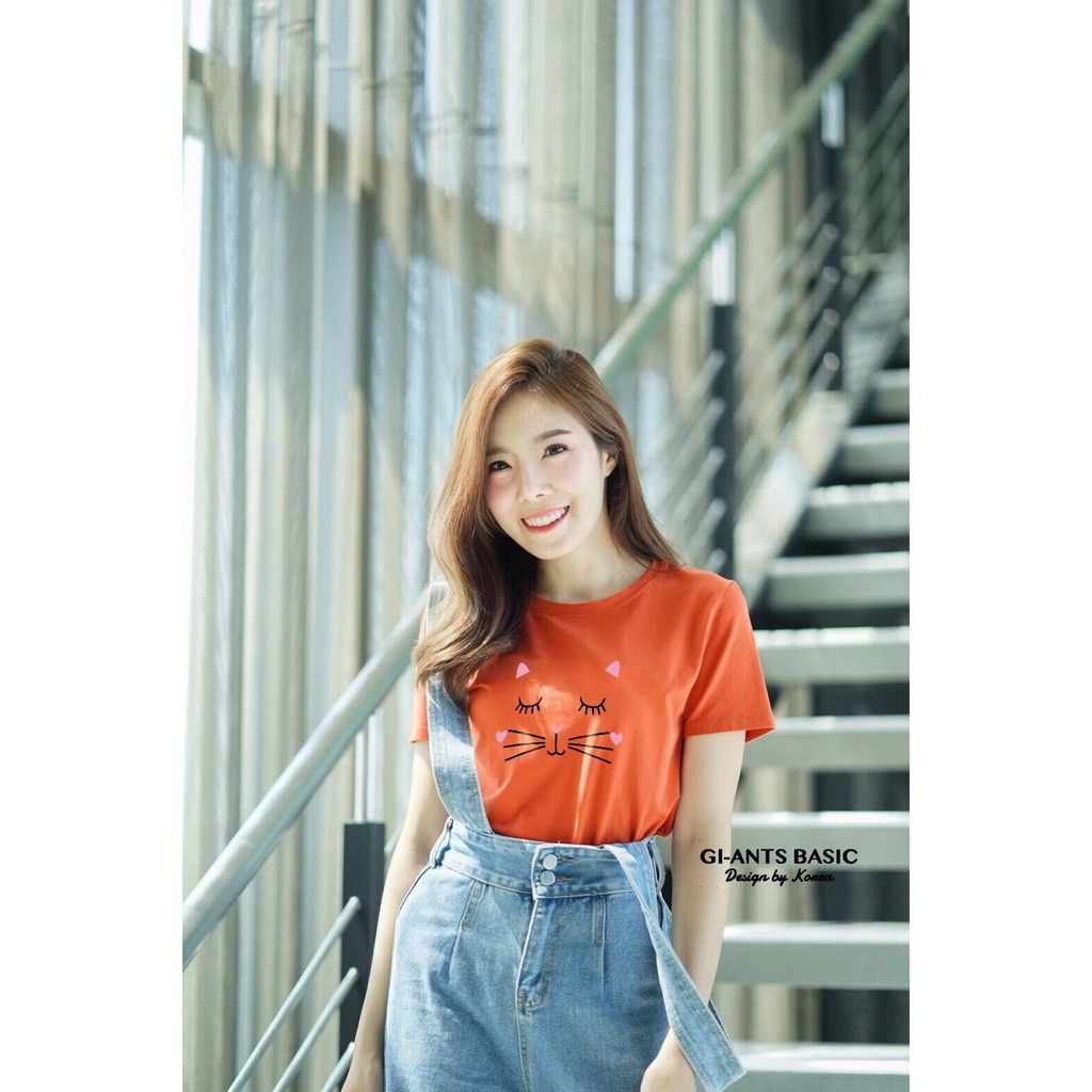 (GI-ANTS BASIC) KAOS GIANT BASIC MOTIF CAT FACE ● ORI IMPORT BANGKOK