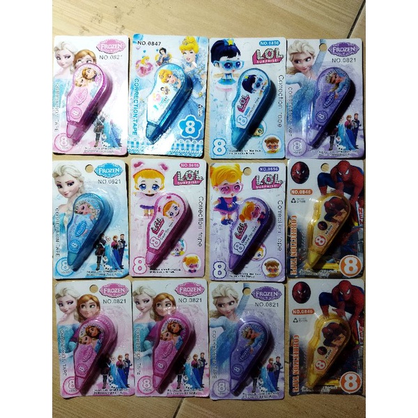 

Correction tape tipe x kertas roll fancy karakter kartun 8m