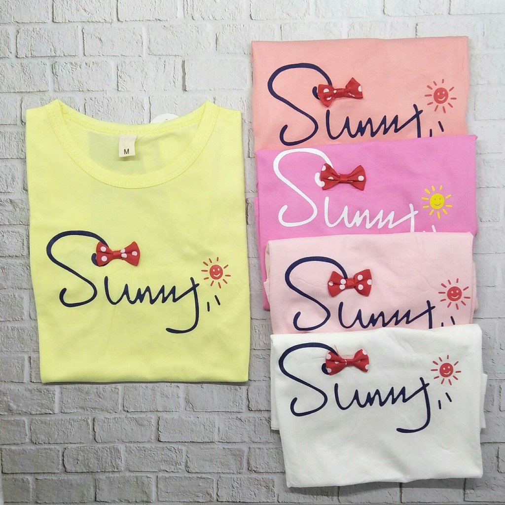 kaos / Baju anak permpuan unisex murah usia 1-5thn 100% import gambar SUNNY