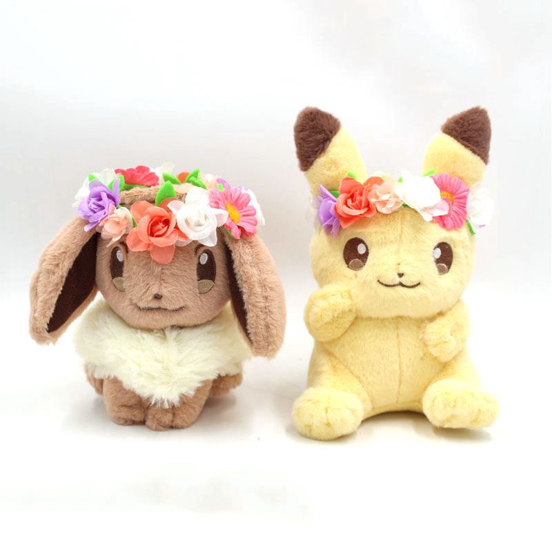 【Ready Stock!!!】Pokemon Center Pikachu&amp;Eevee's Easter Plush Doll Cute Animal Stuffed Gift Toy