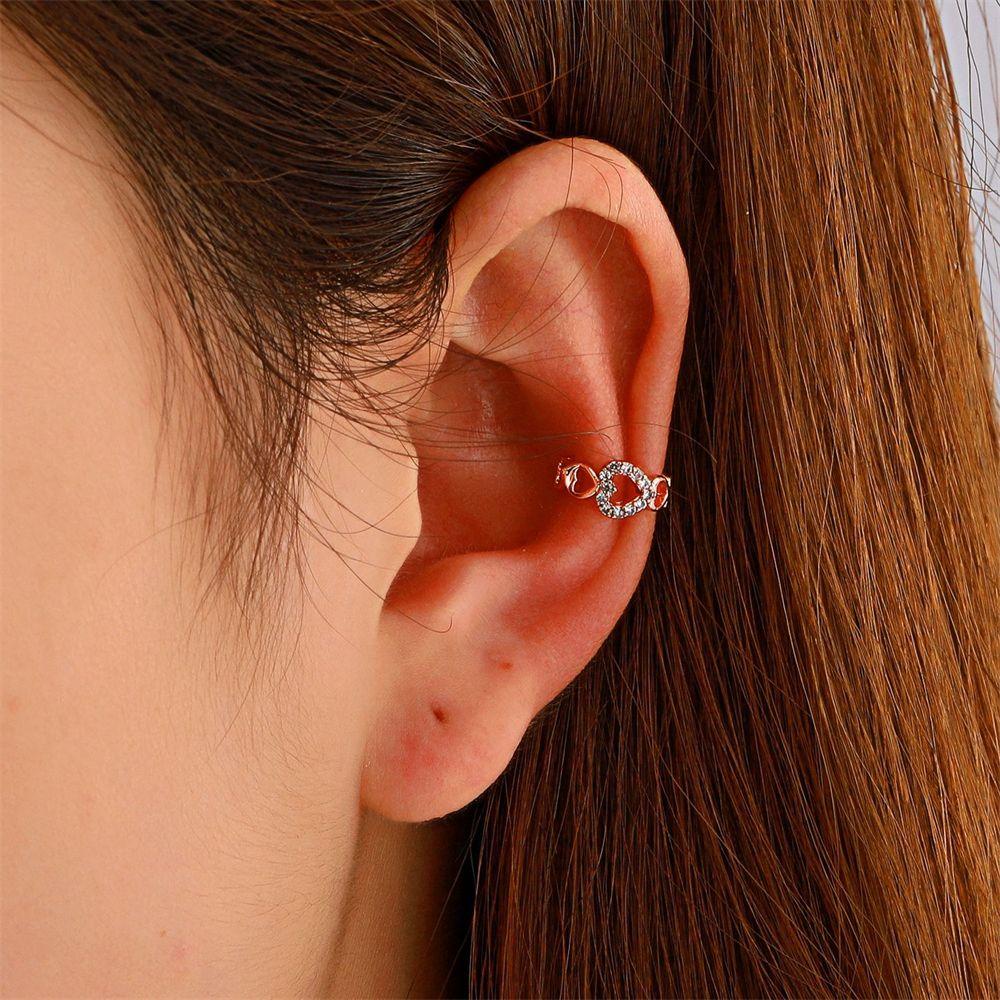 Anting Klip On Tanpa Tindik Desain Bunga Adjustable Untuk Wanita