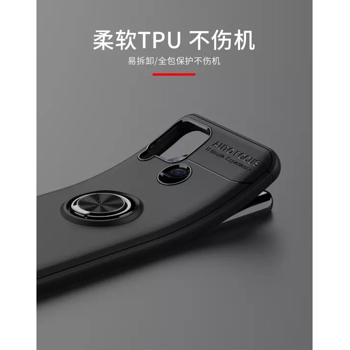Autofocus Magnetic Ring Case for Oppo Realme C15 Invisible Case Auto Focus iRing - Hitam