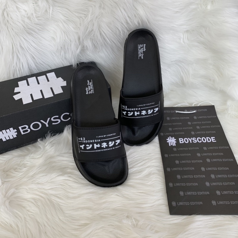 [BOYSCODE] Sendal Selop Distro Terbaru Kanji Indonesia TYPE 14 / Sendal Slide Pria / Sendal Flip Flop