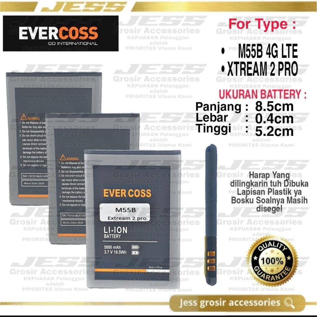 Baterai Battery Original Evercoss M55B 4G LTE 5.5 Inchi Evercross Xtreme 2 pro