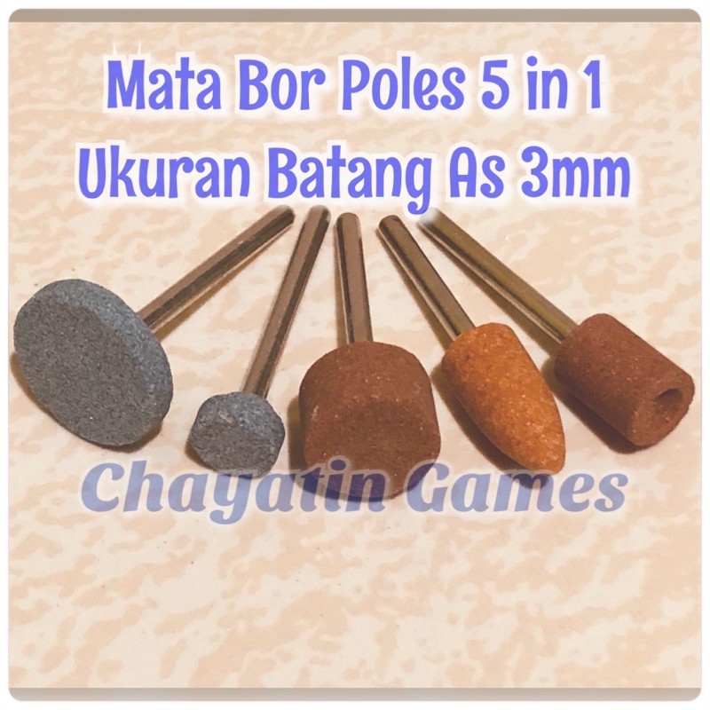 Mata Bor Mini Batu 5 in 1 Cocok Untuk Veneer Poles Asah Ukuran As 3mm