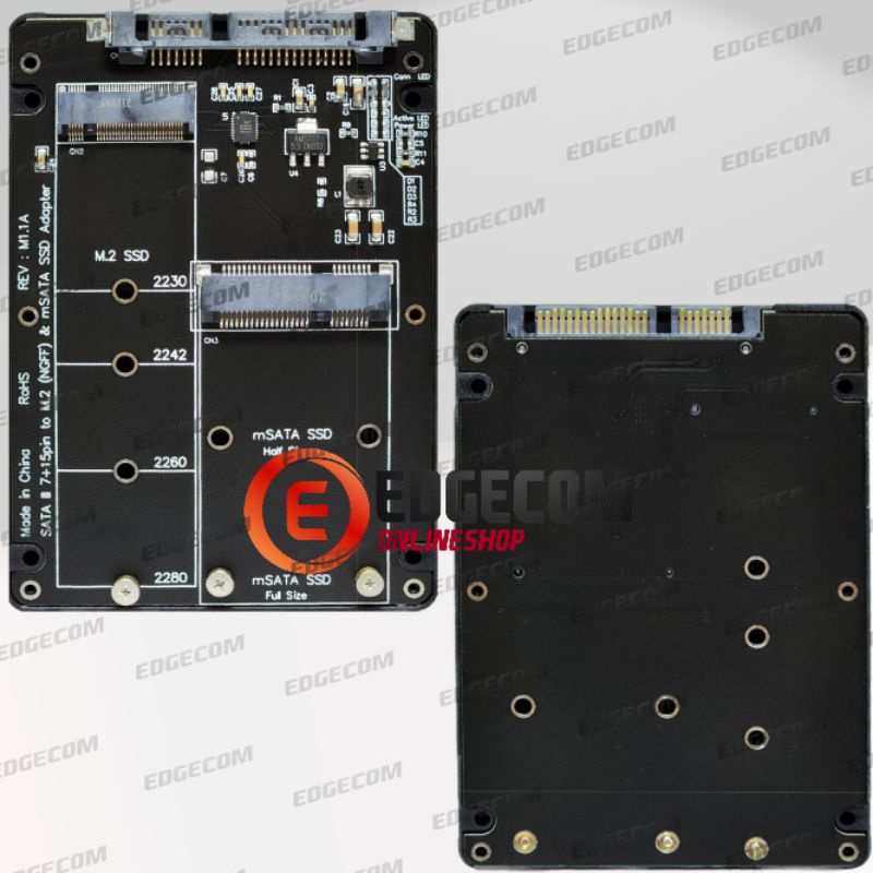 Casing External SSD M.2 NGFF + MSATA to SATA III Adapter