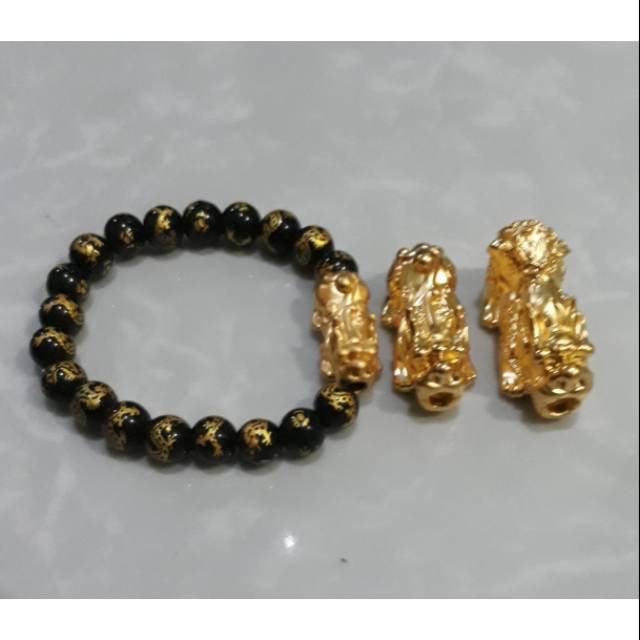 gelang naga batu ukir imitasi emas 24k