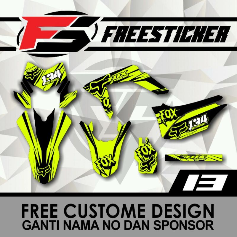 DECAL STICKER CRF 150 STABILO FOX HITAM