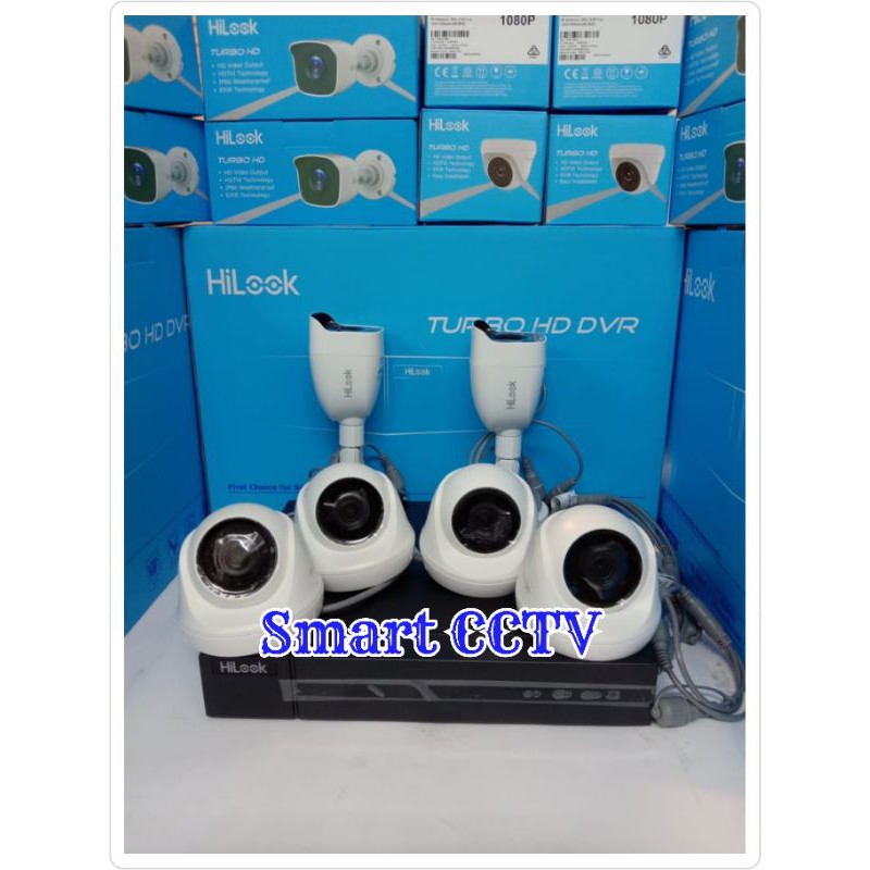 PAKET CCTV HILOOK 8 CHANNEL 5 CAMERA / 6 CAMERA 2MP LENGKAP SIAP PASANG