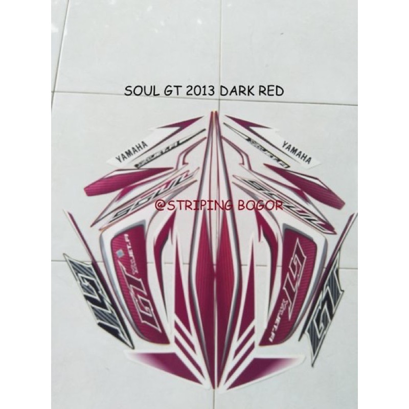 Striping Sticker Motor Yamaha Soul Gt 2013 Ungu