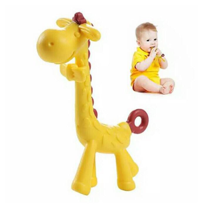 Teether Rattle berbentuk Mainan Jerapah Impor HIGH QUALITY INCLUED BOX