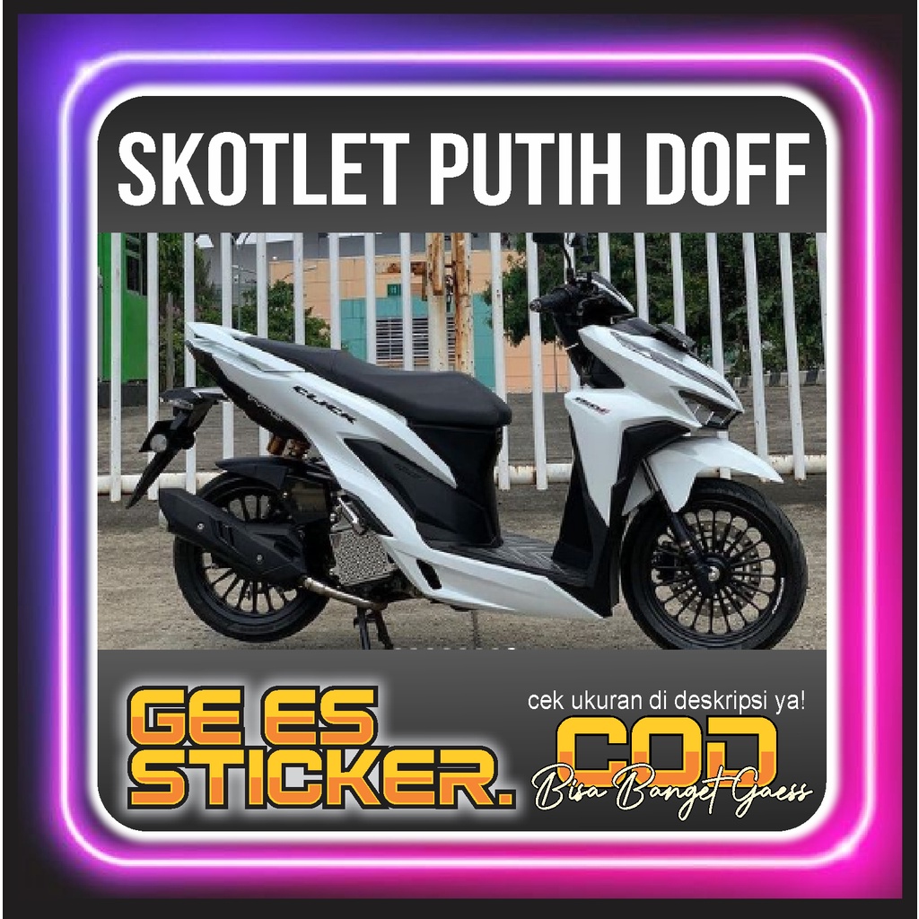 Skotlet Motor Putih Doff Free Packing