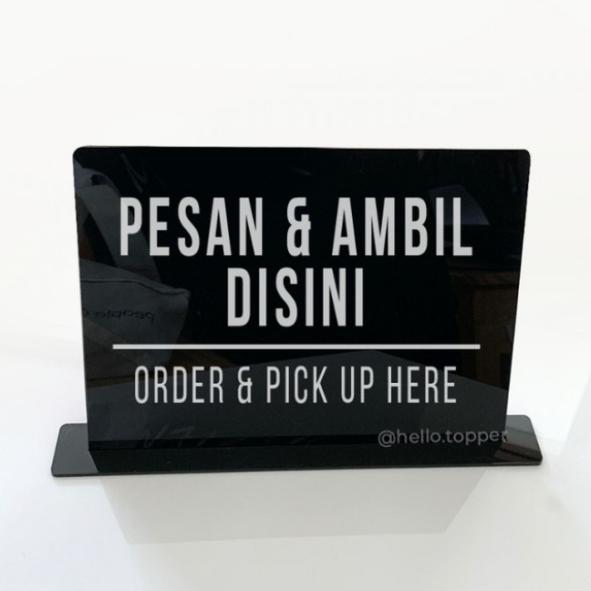 

Sign acrylik Pesan & Ambil disini standing TIMBUL 20 x 155 cm - dasar putih Stiker Cuting Elegan