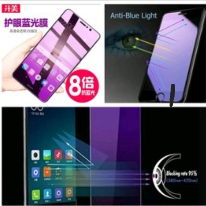 Tempered Glass Blue Light Real pict Oppo Reno 7 4G 8 4G 7z 5G 7 4G 6 4G/5G 5 Oppo A15 A15s A74 4G A95 A92 A53 A52 4G A9 A5 2020 Realme 5 5i 5s Anti Blue/Radiasi Full Layar