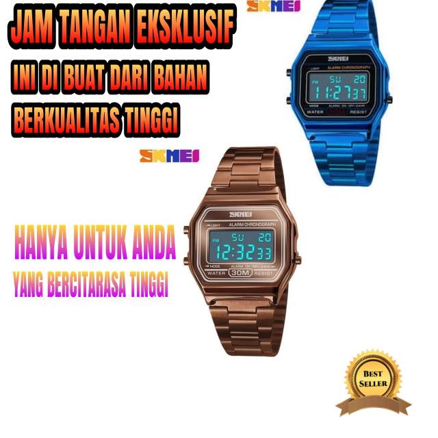 Jam Tangan Pria & Wanita / SKMEI 1328 Men Digital Stainless / SKMEI - Biru