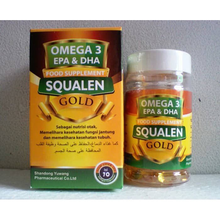 Fish Oil Gold Omega 3 EPA & DHA Squalen Gold - Nutrisi Otak & Jantung ( NEW )