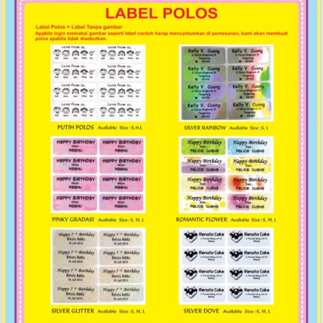 

Label Nama Waterproof Polos size S-XXL (PO)