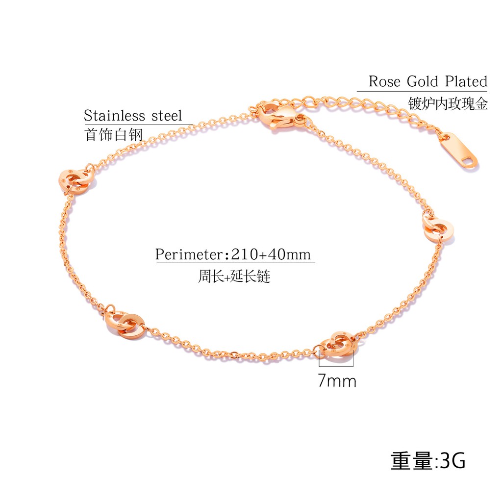 Gelang Kaki Wanita Titanium Lucu Import Korea Trend Masa Kini Cocok Hadiah GCK037