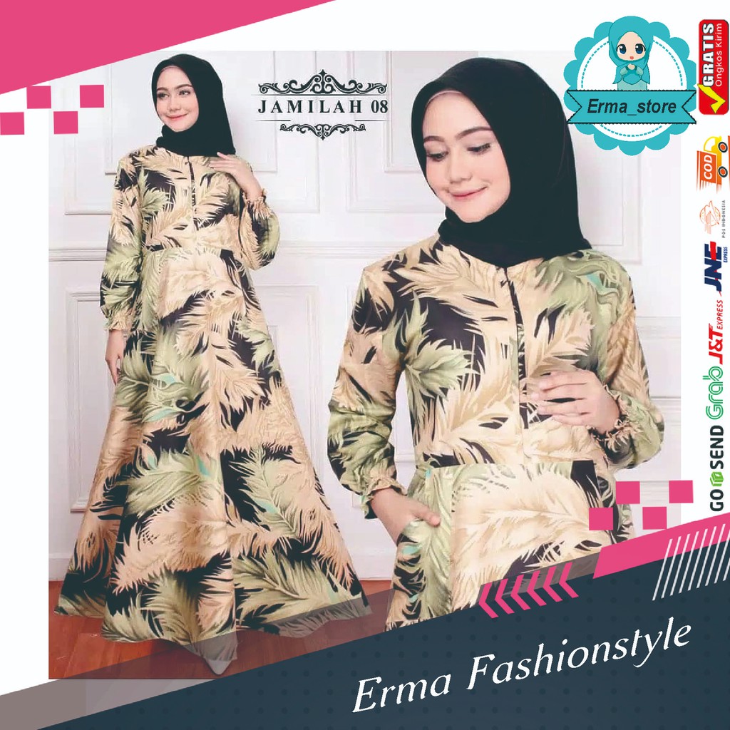 [COD] Toko Baju Gamis Dress JAMILAH Motif Remaja Wanita Promo Baju Wanita Muslim Top Terlaris