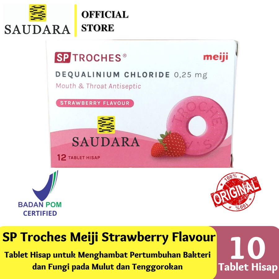 SP Troches Meiji (Isi 12 Butir) - Permen Obat sakit Tenggorokan