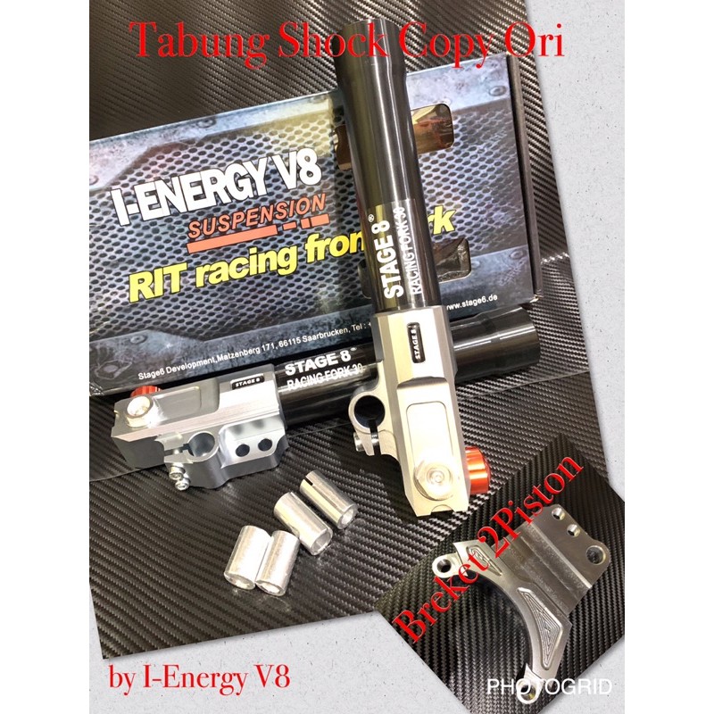 Tabung Shock Depan V8 Stage Copy Ori Black I-Enegry V8 Front Shock Tube Variation FOURSIX_46