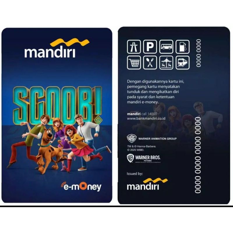 Mandiri eMoney Scoob! - Mystery INC ORI /Like eTOLL Flazz Tapcash or Brizzi