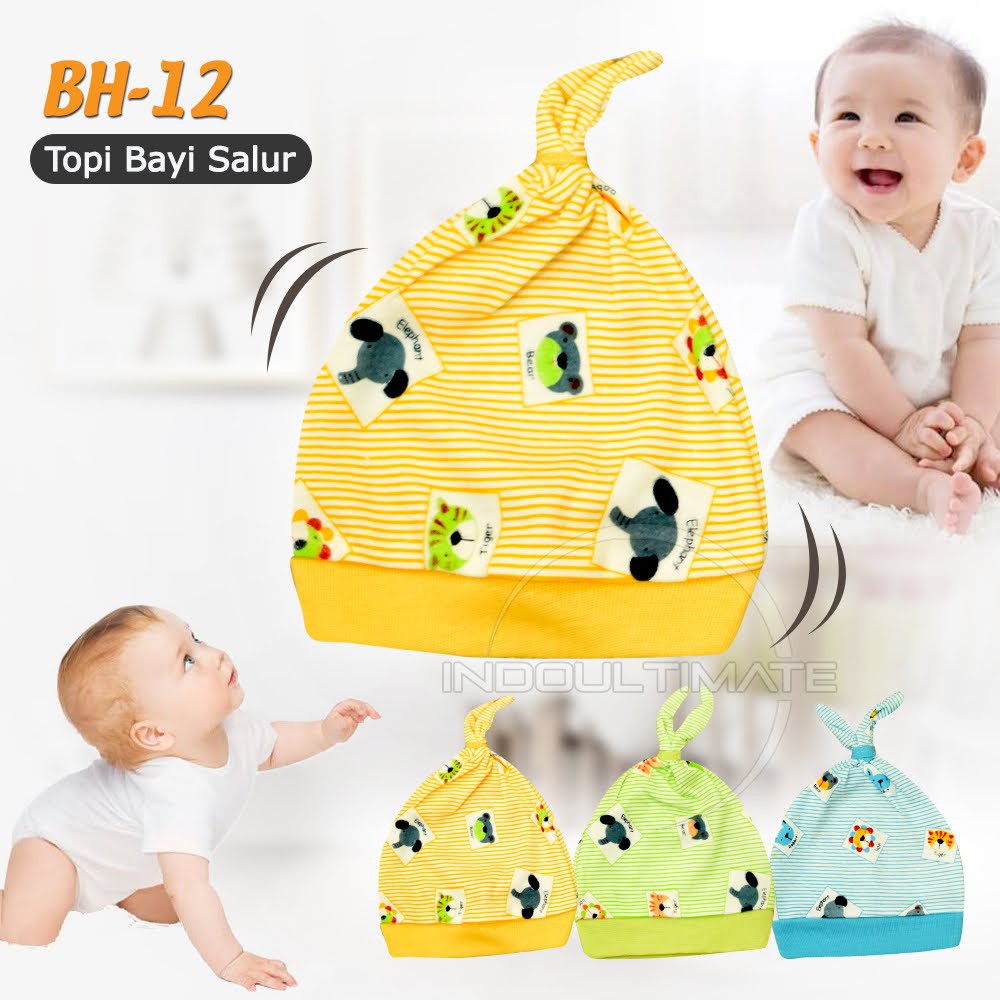 Topi Kupluk Bayi BH-12 Topi Kelinci Bayi Baru lahir Topi Kuncir Bayi Laki Laki Topi Bayi Perempuan