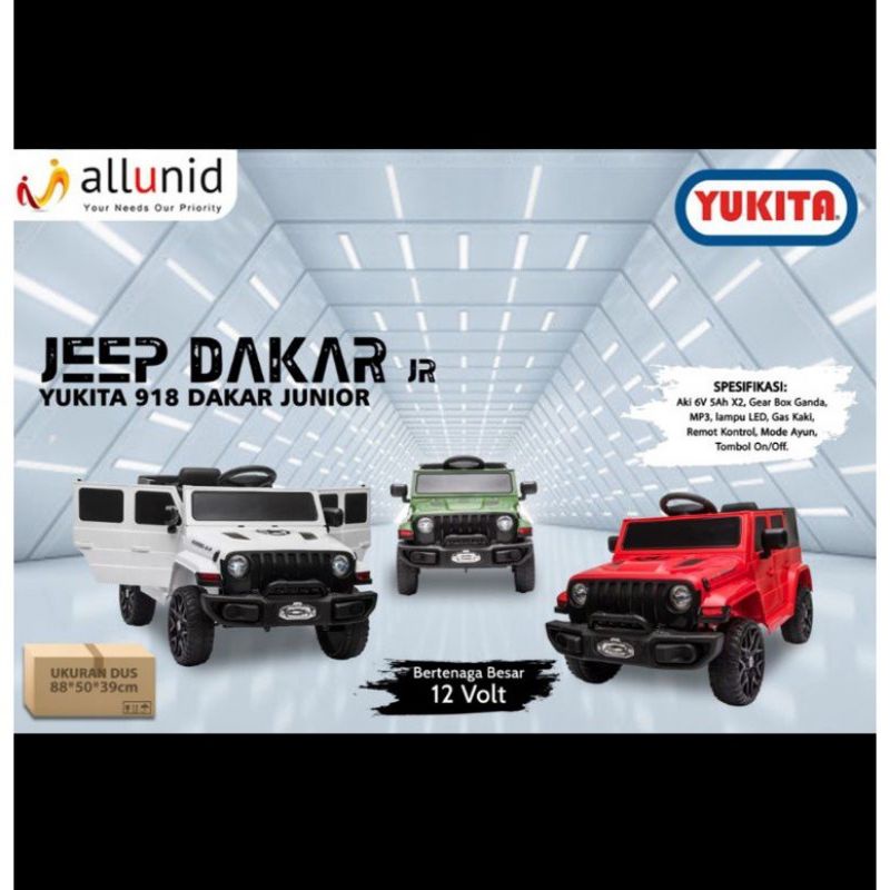 Mainan Anak Mobil Aki Accu Jeep Dakar Junior Yukita 918