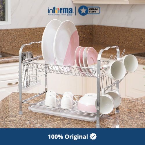 Jual Rak Piring Dapur Susun Informa Starlight Dish Rack Tingkat Gantung Besi Plastik Shopee