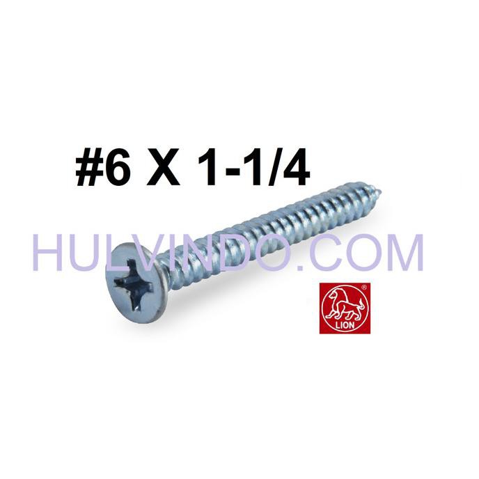 

[cod] Skrup Tapping FH (Flat Head) "LION" 6 x 1-1/4| ISI 1000 PCS/DUS [cod]