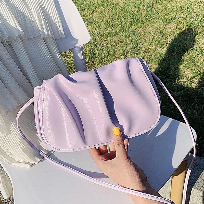 LILY SLING BAG KOREA WARNA LILAC BLACK WHITE, TAS IMPORT / TAS KERJA / TAS KEKINIAN / SUMMER BAG